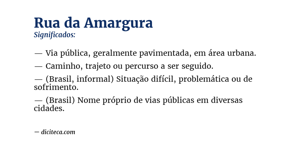 Significado de rua da amargura