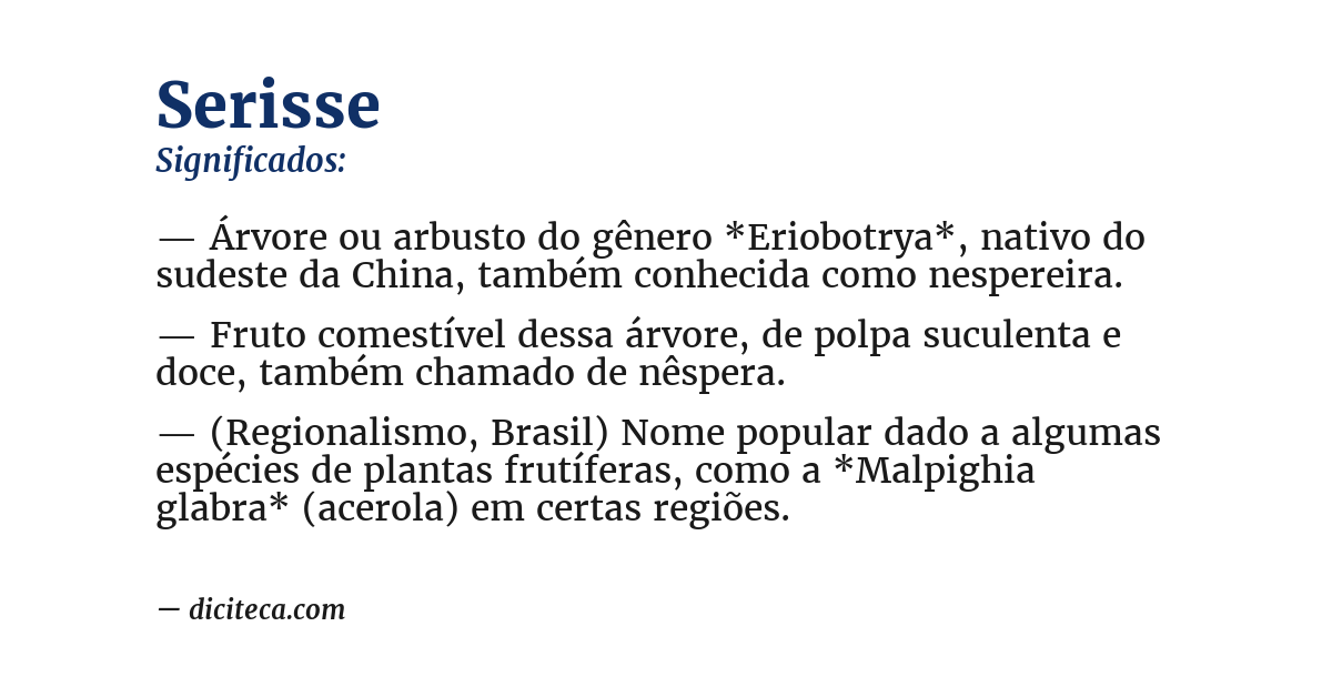 Significado de serisse