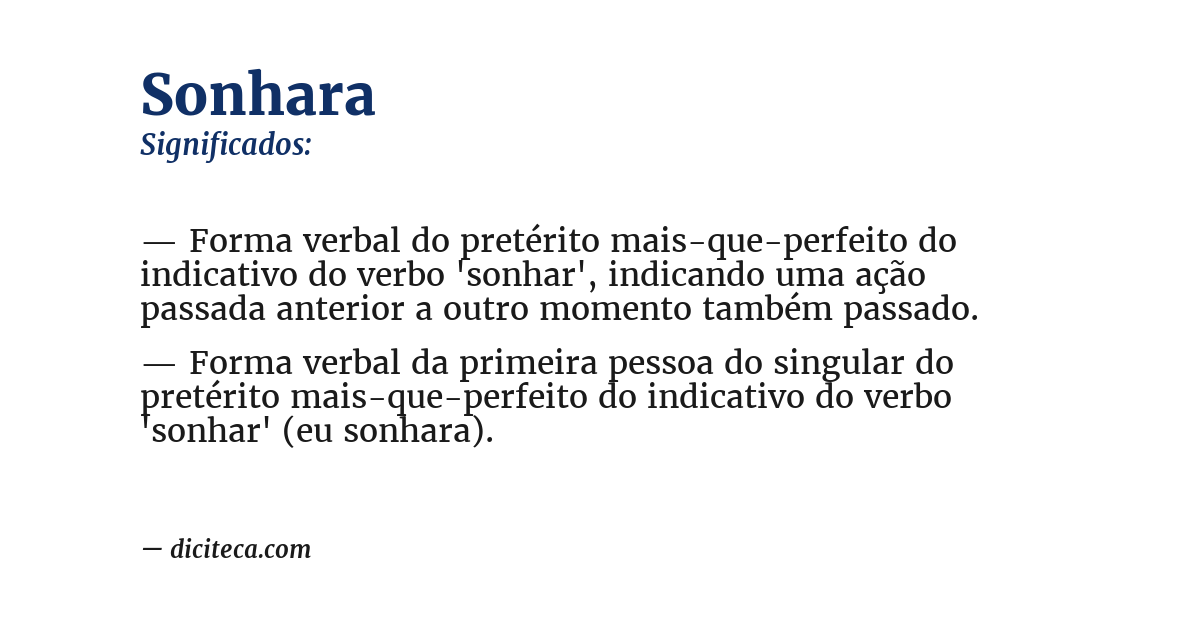 Significado de sonhara