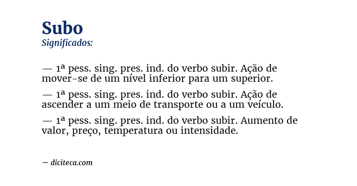 Significado de subo