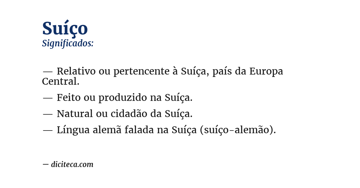 Significado de suíço