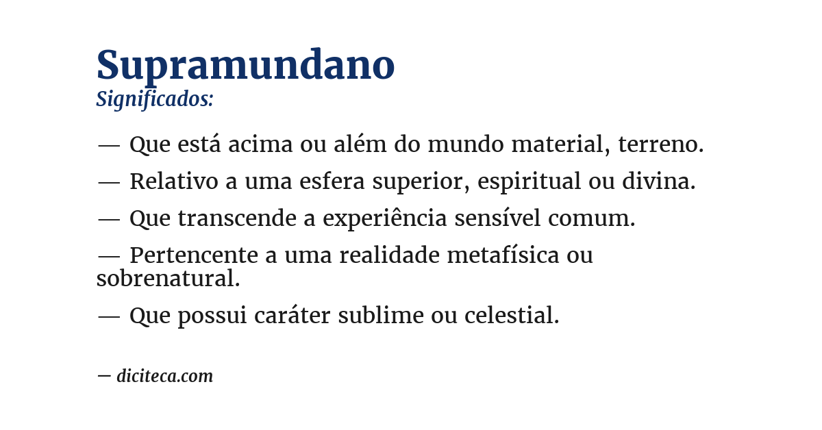 Significado de supramundano
