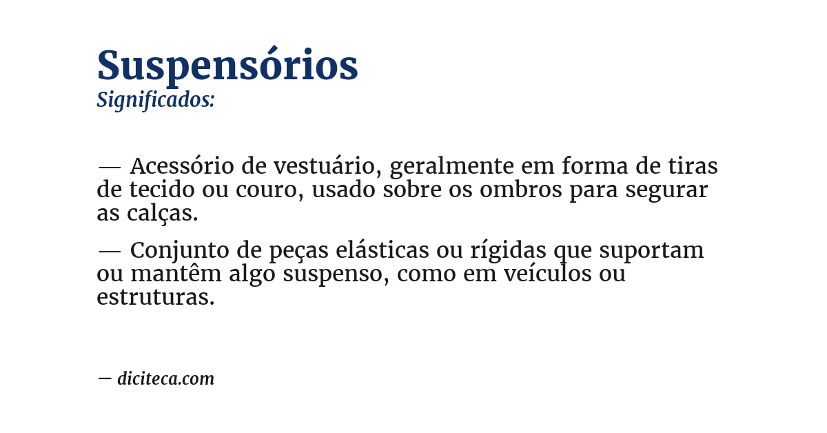 Significado de suspensórios