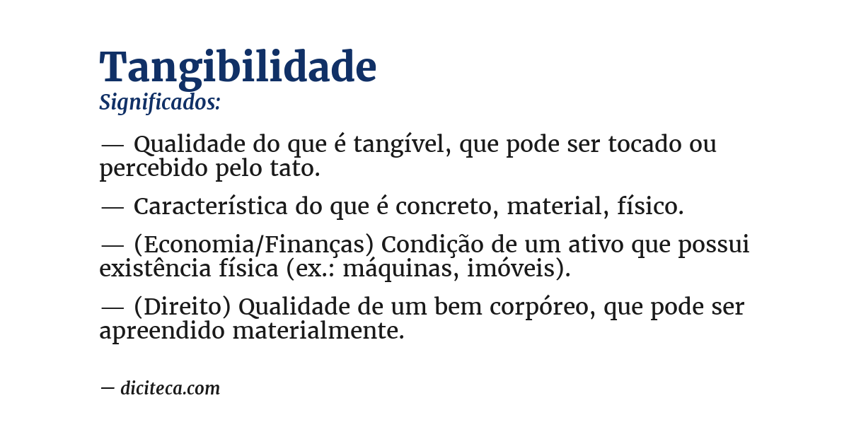 Significado de tangibilidade