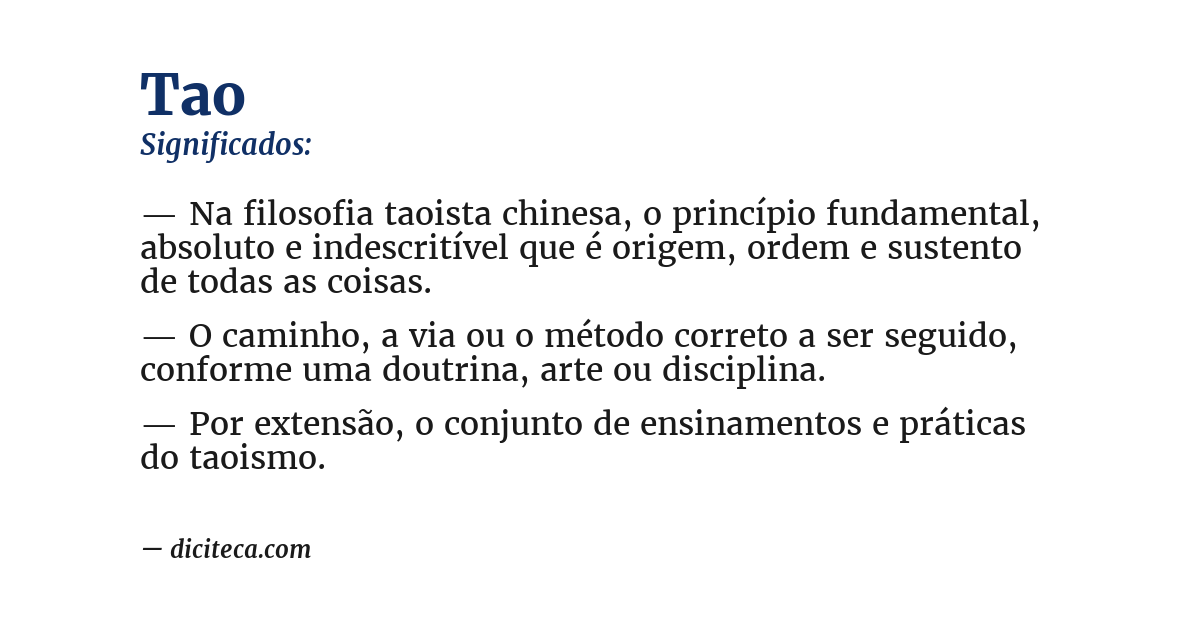 Significado de tao