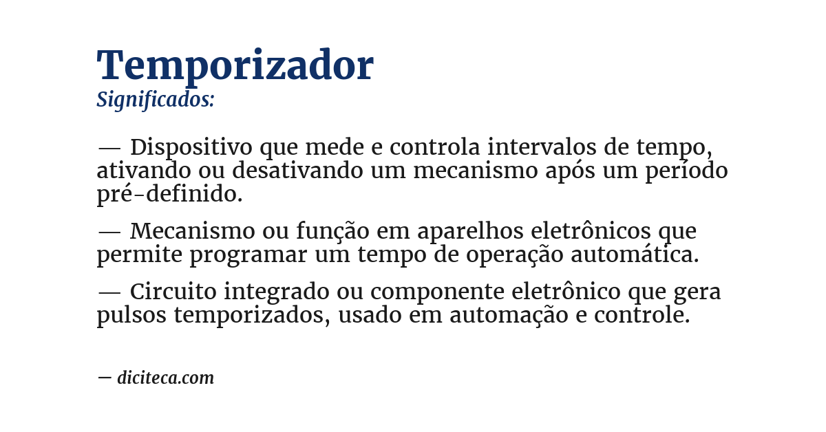 Significado de temporizador