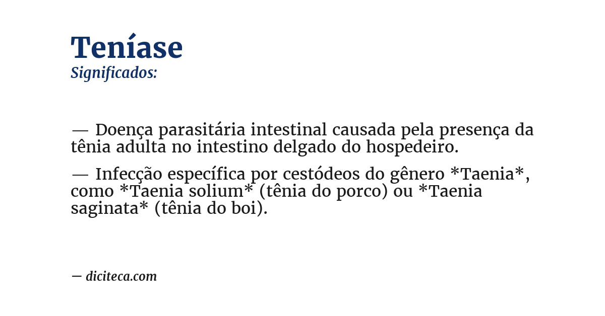 Significado de teníase