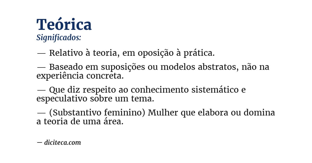 Significado de teórica