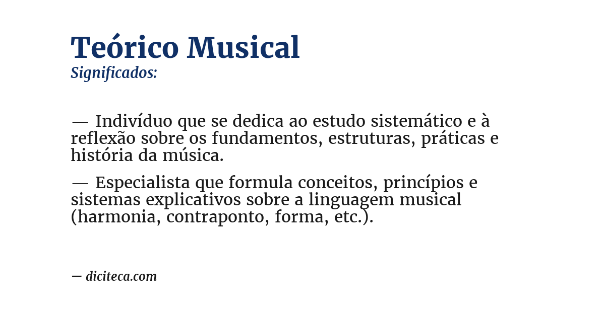 Significado de teórico musical
