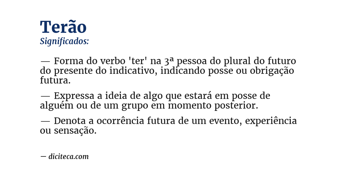 Significado de terão