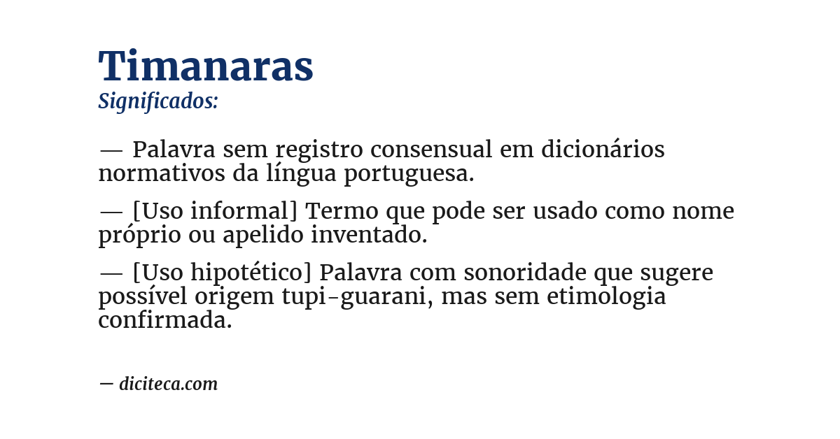 Significado de timanaras