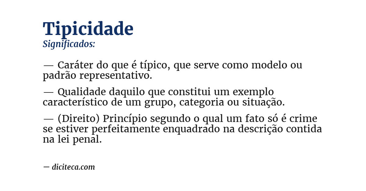 Significado de tipicidade