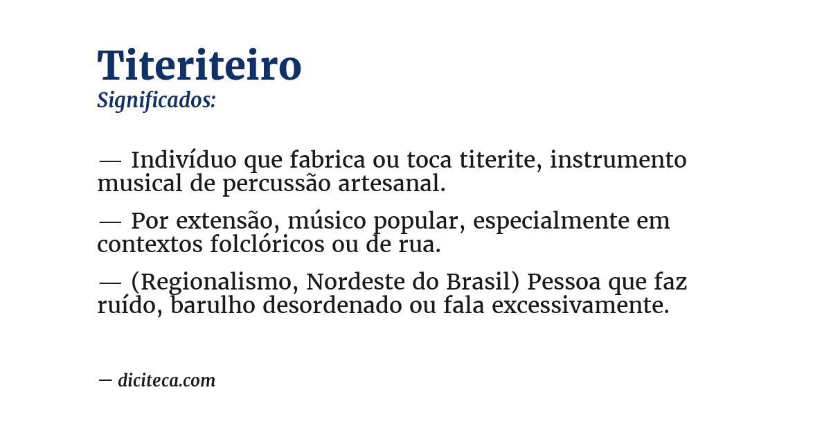 Significado de titeriteiro