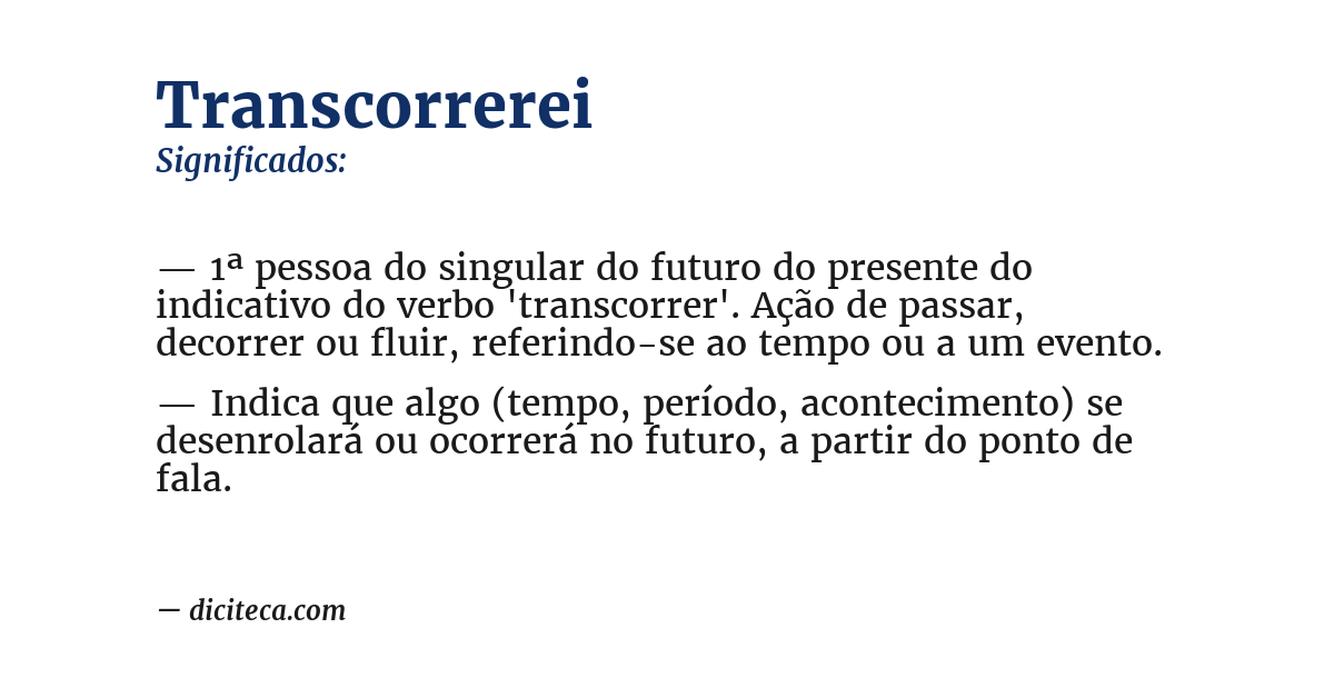 Significado de transcorrerei