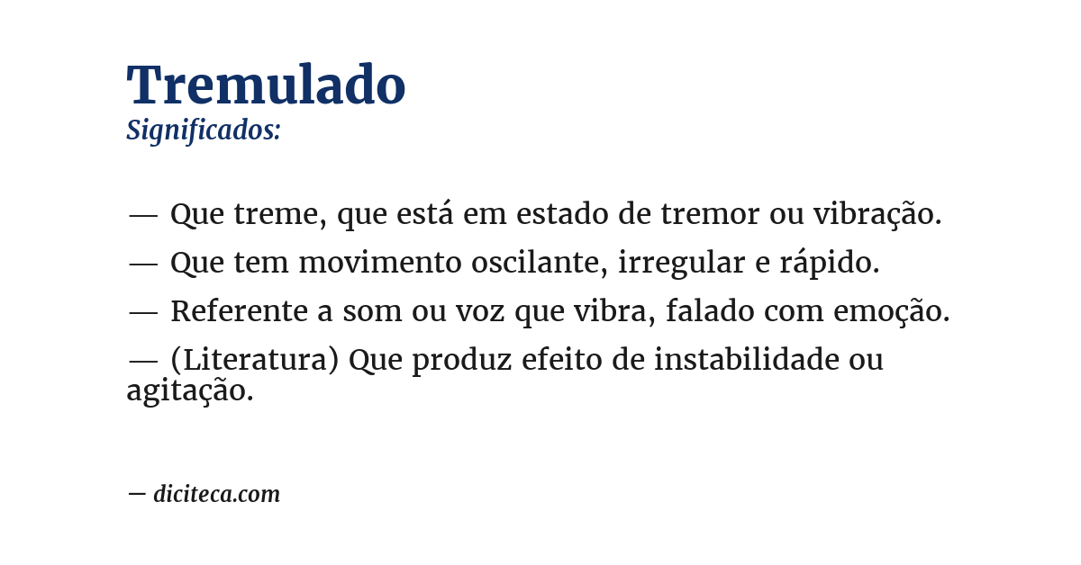 Significado de tremulado