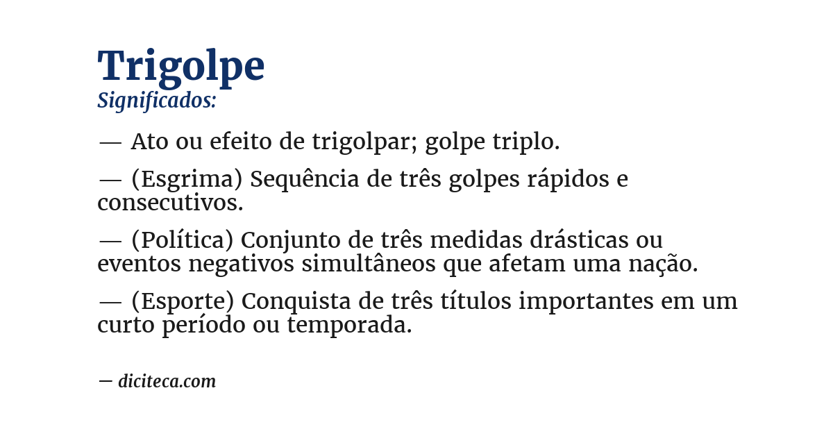 Significado de trigolpe