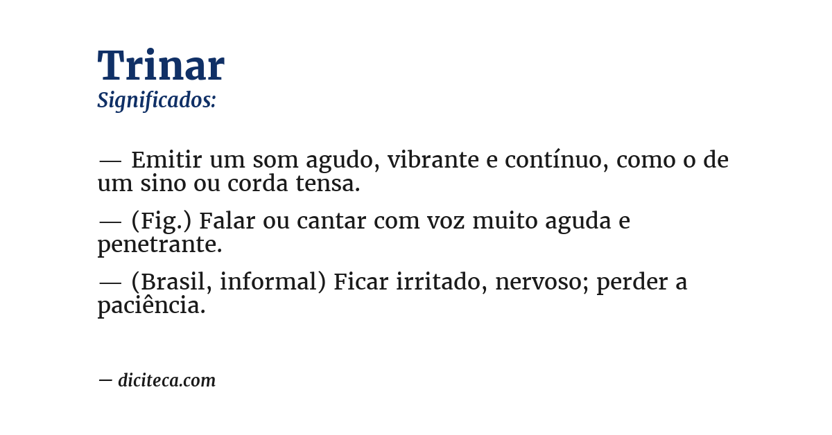 Significado de trinar