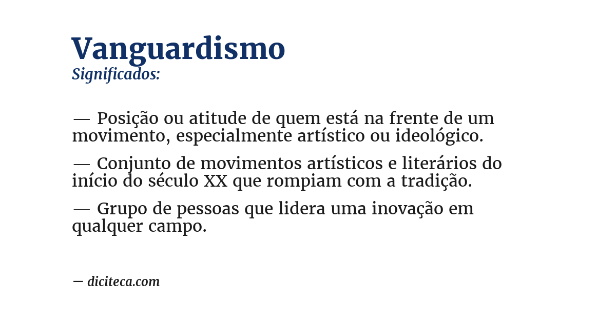 Significado de vanguardismo