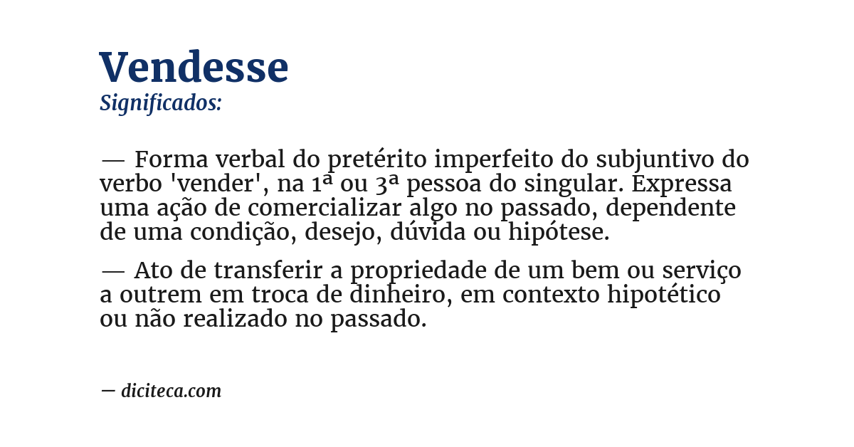 Significado de vendesse