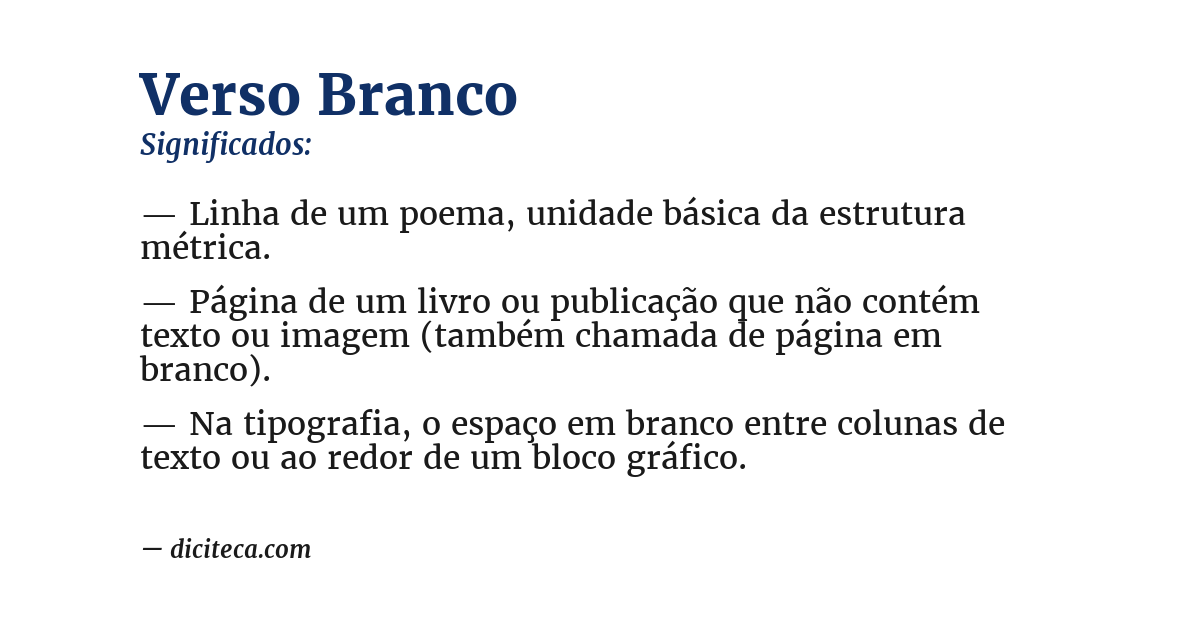 Significado de verso branco