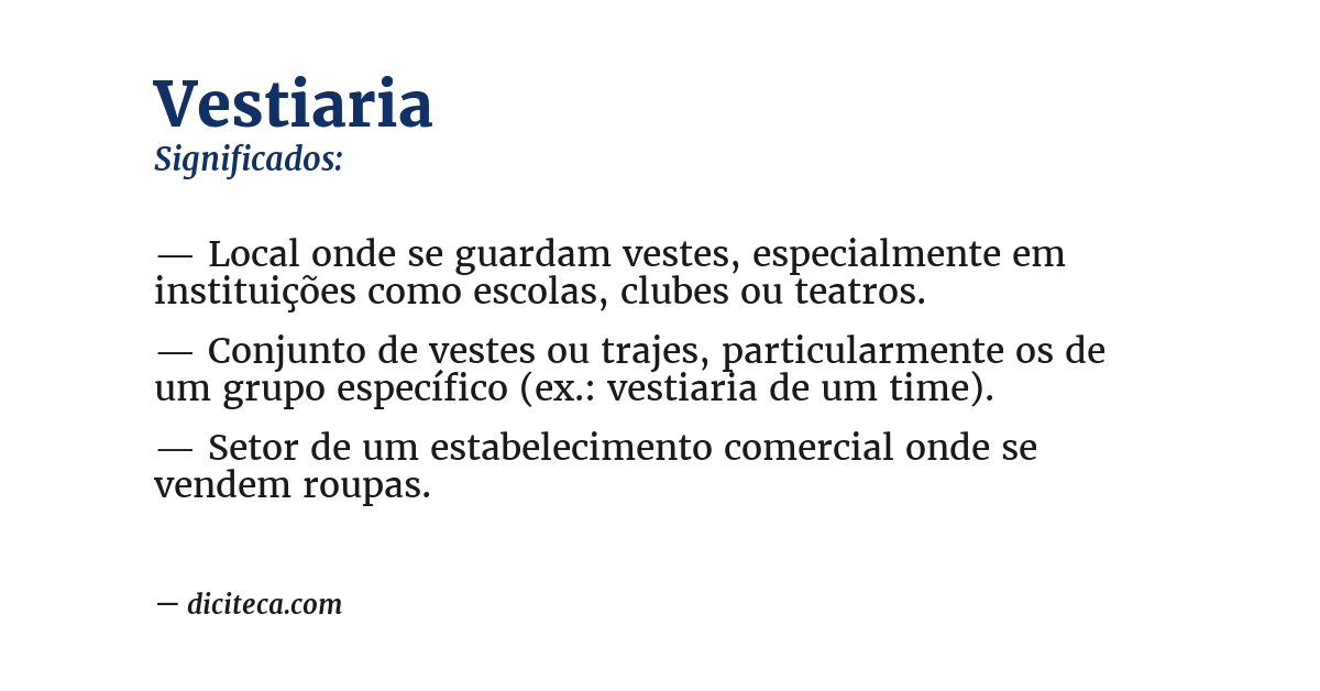 Significado de vestiaria
