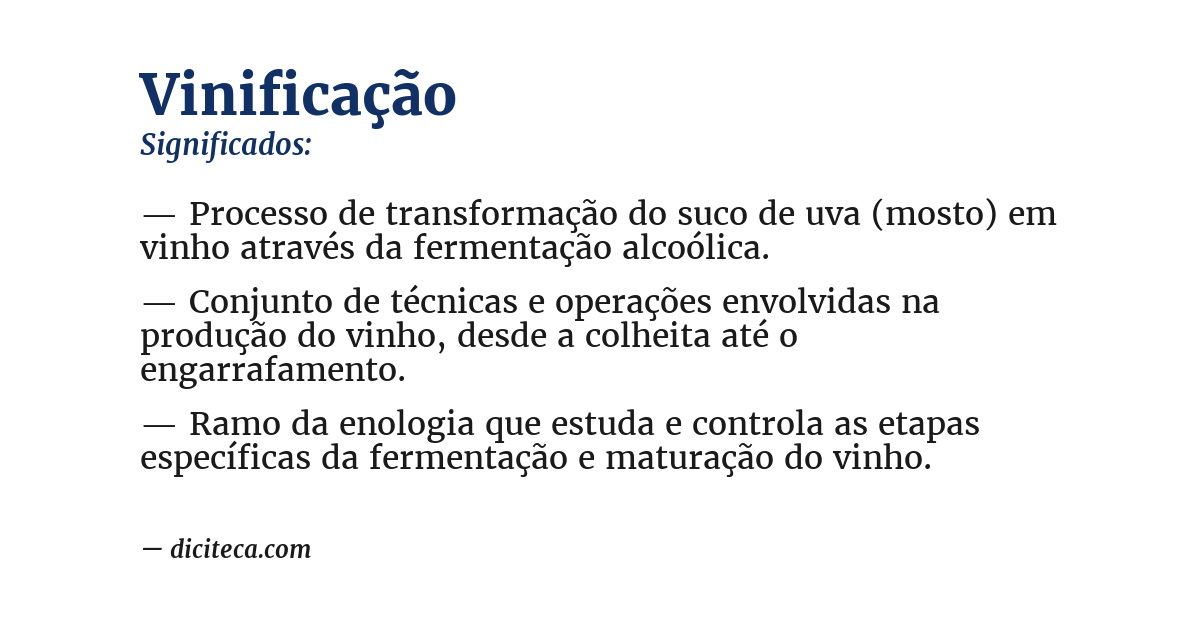 Significado de vinificação