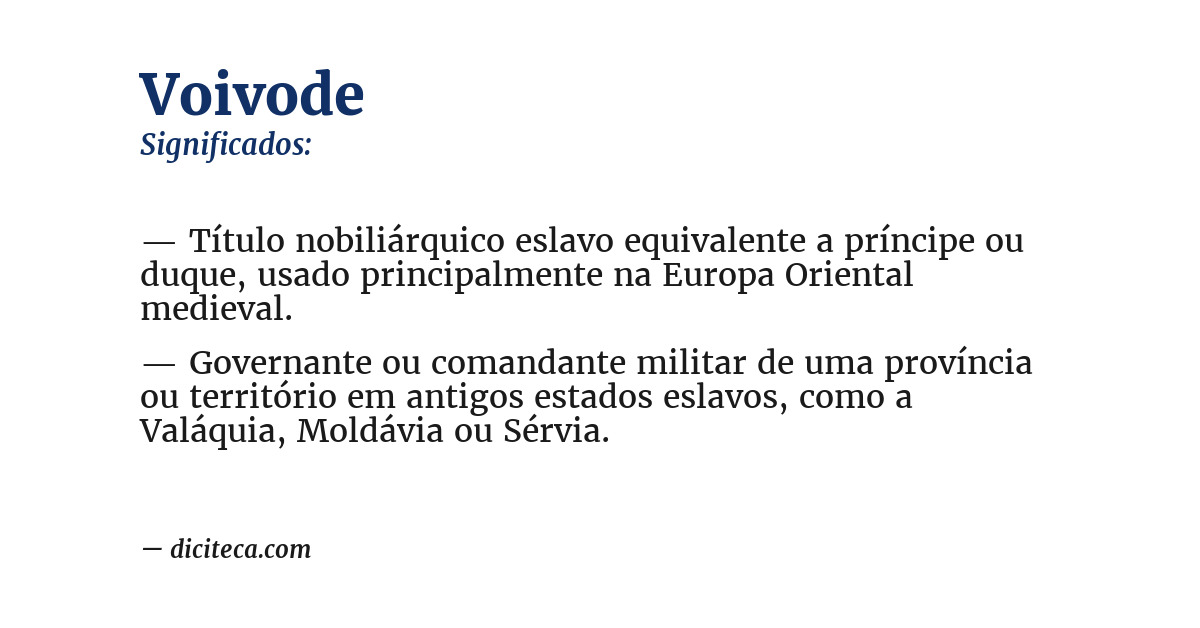 Significado de voivode