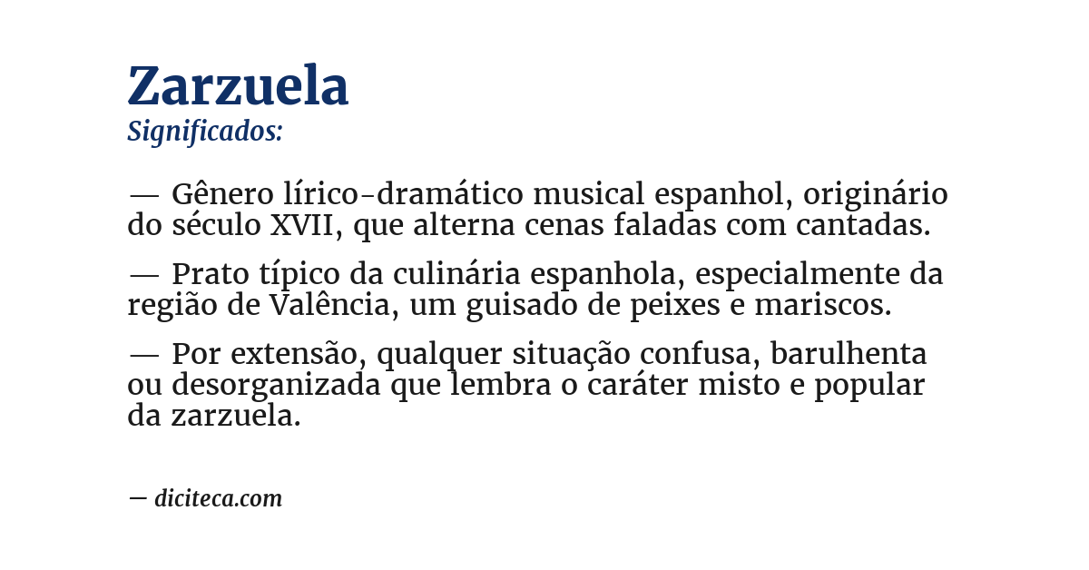 Significado de zarzuela