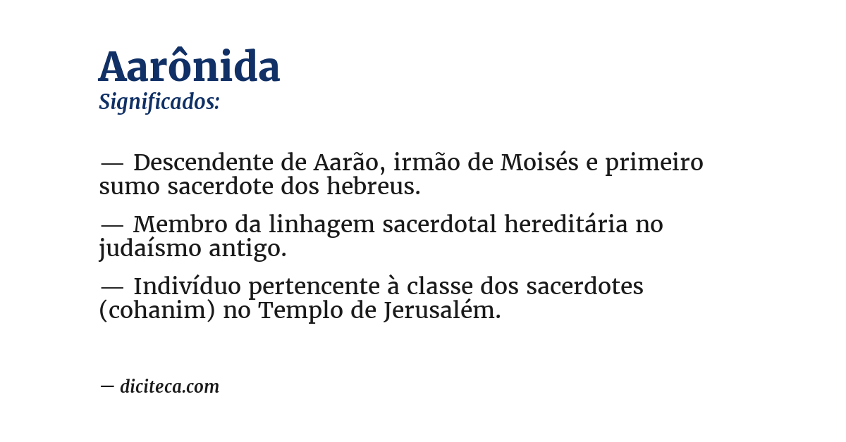 Significado de aarônida