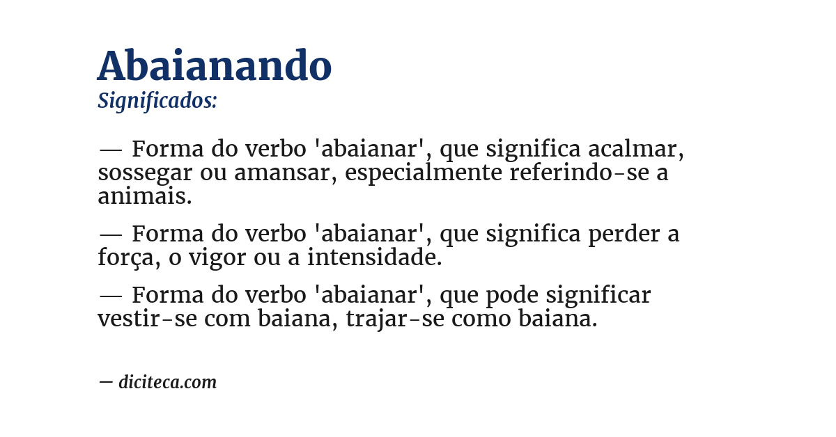 Significado de abaianando