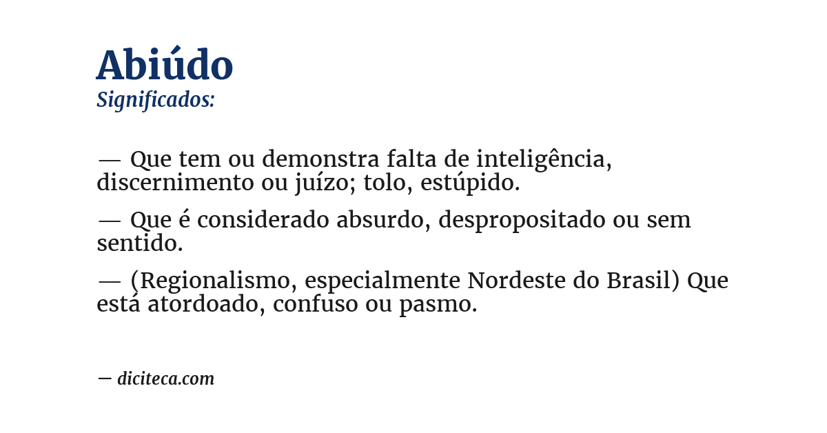 Significado de abiúdo