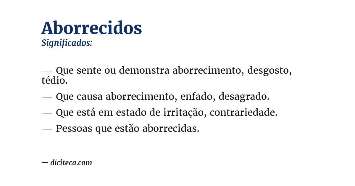 Significado de aborrecidos