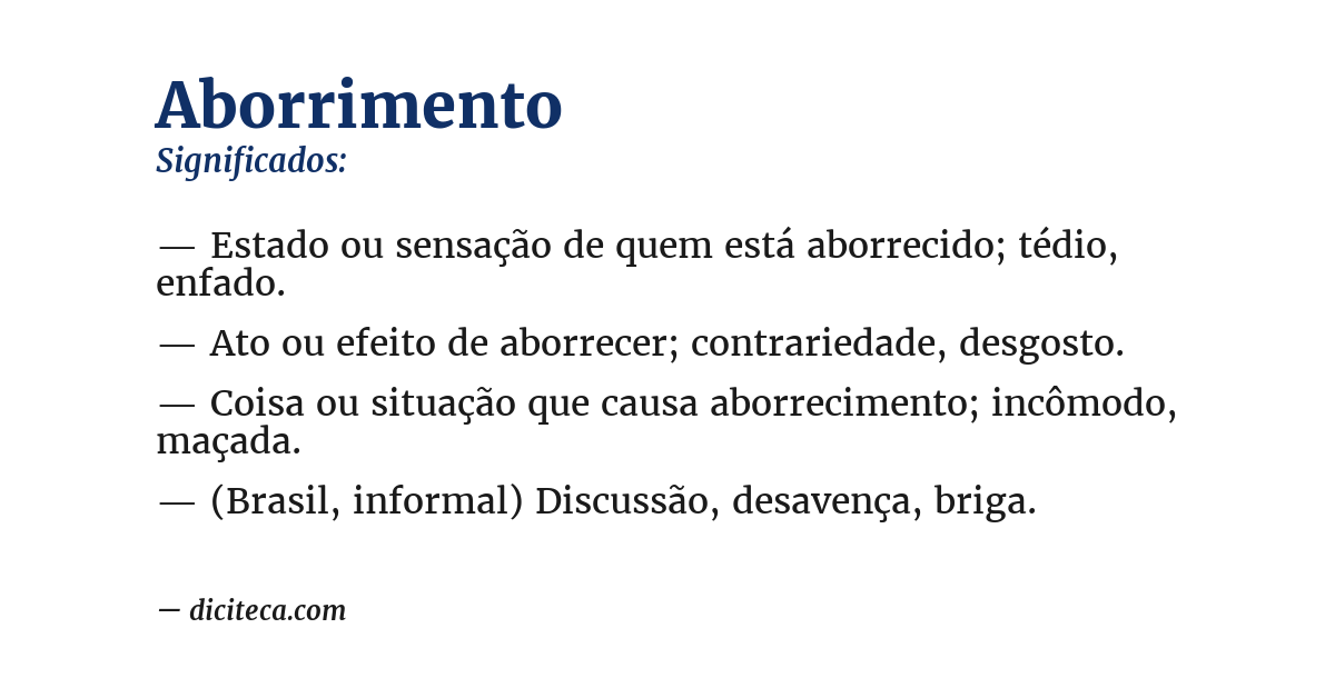 Significado de aborrimento