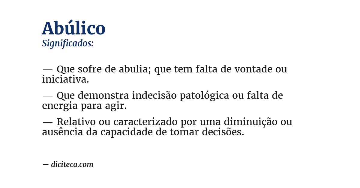Significado de abúlico