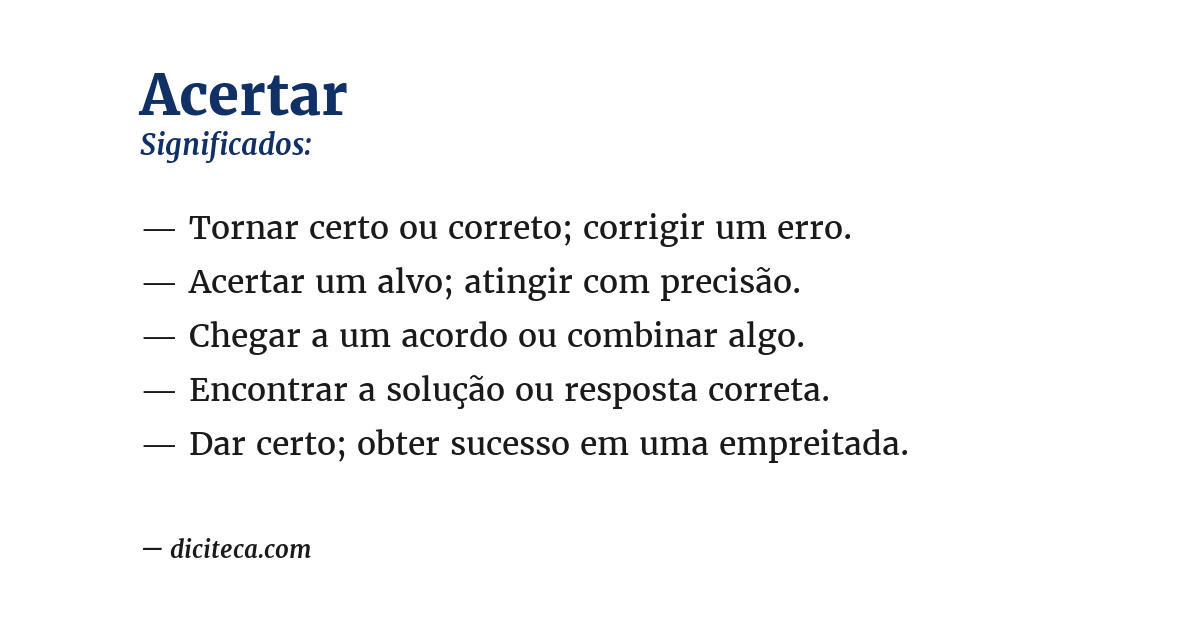 Significado de acertar