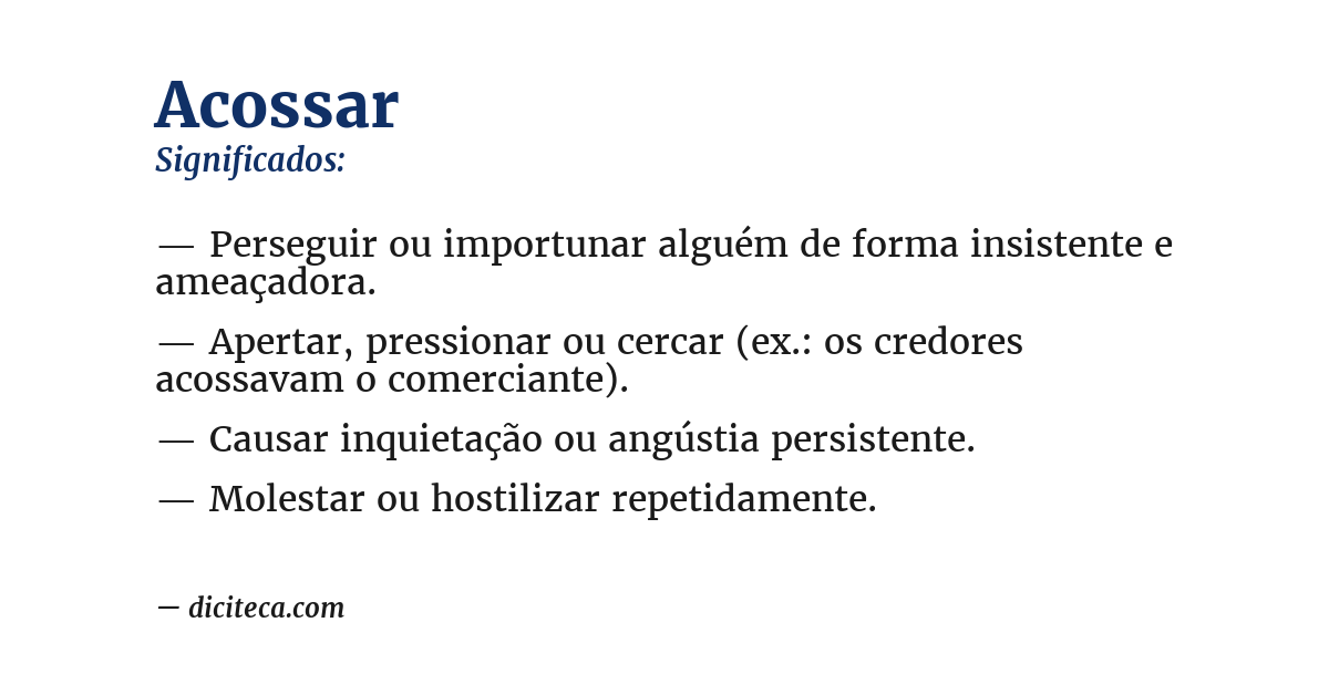 Significado de acossar