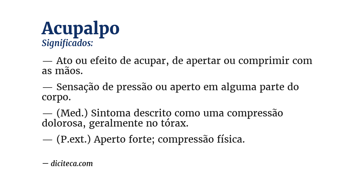 Significado de acupalpo