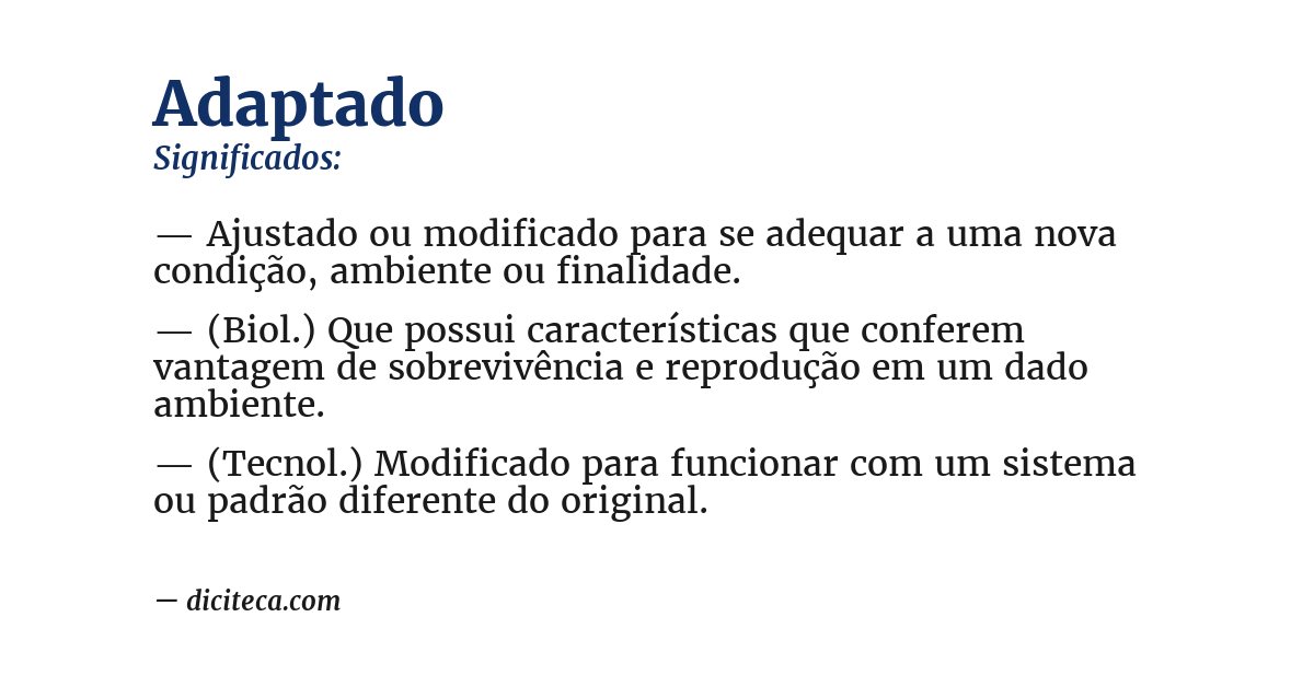Significado de adaptado