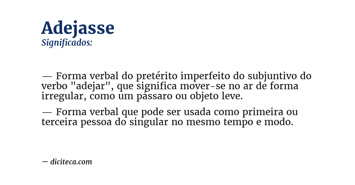 Significado de adejasse