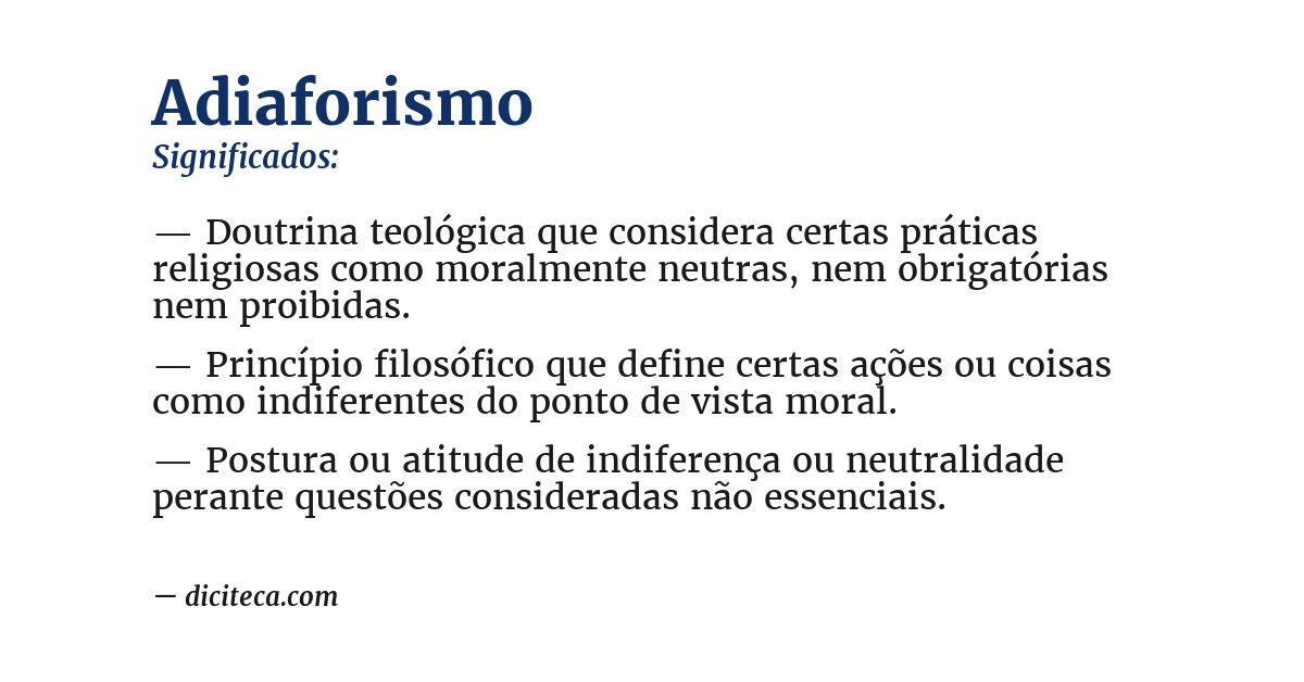 Significado de adiaforismo