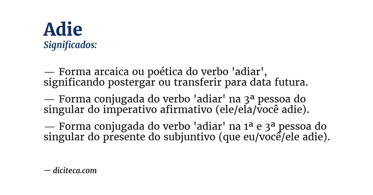Significado de adie