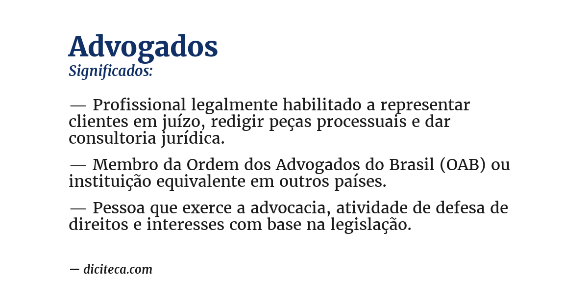 Significado de advogados