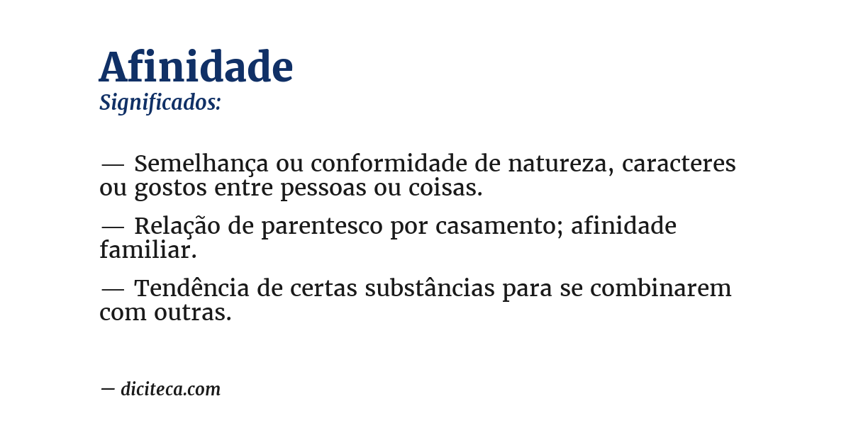 Significado de afinidade