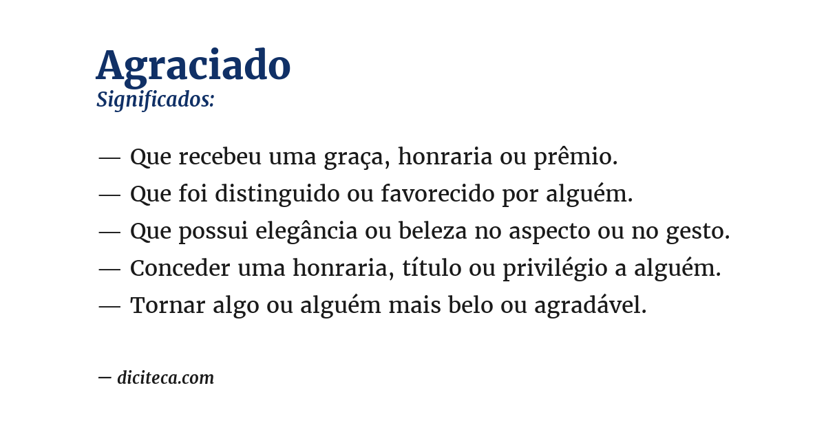 Significado de agraciado