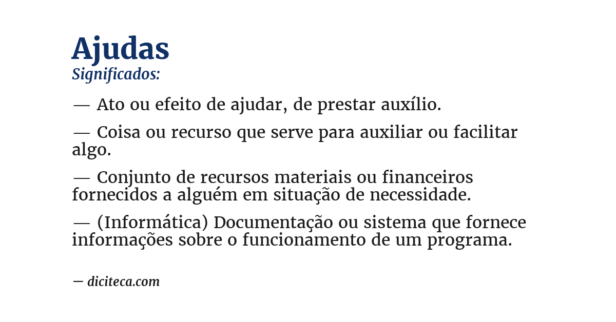 Significado de ajudas