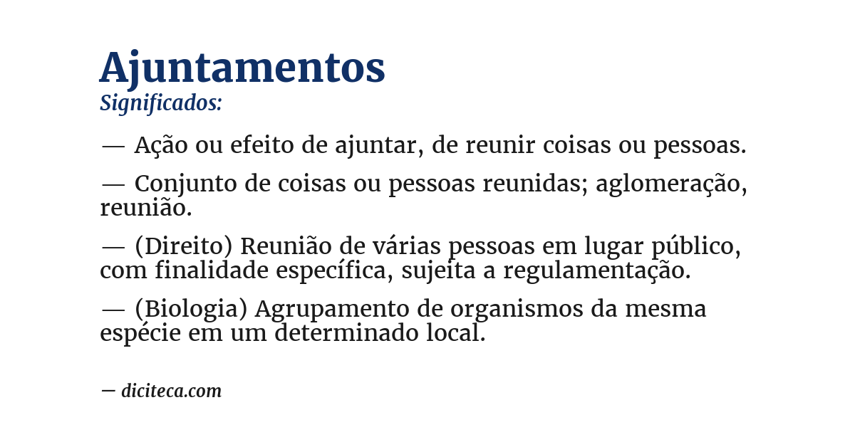Significado de ajuntamentos
