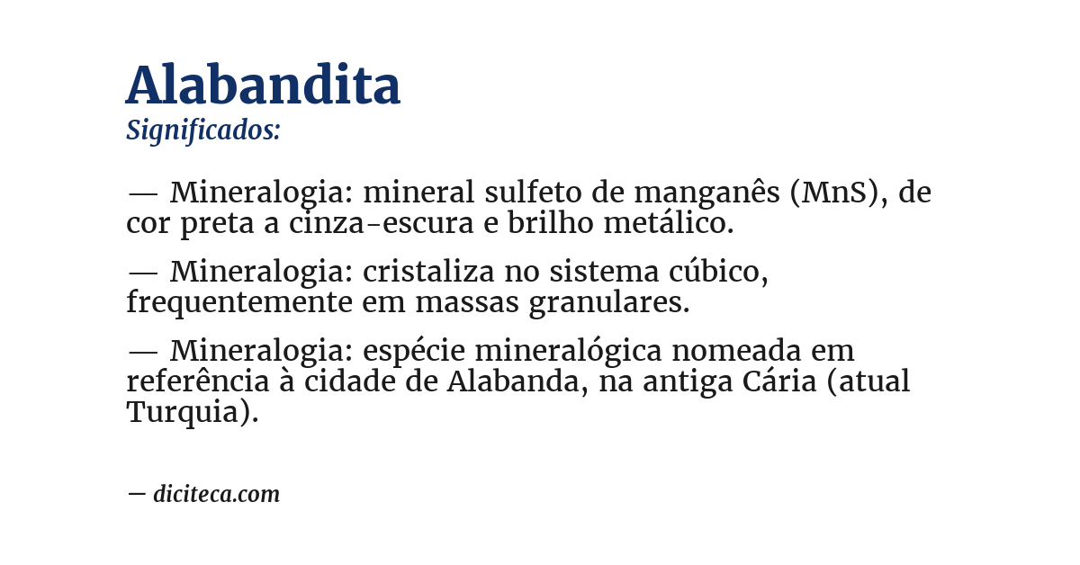 Significado de alabandita