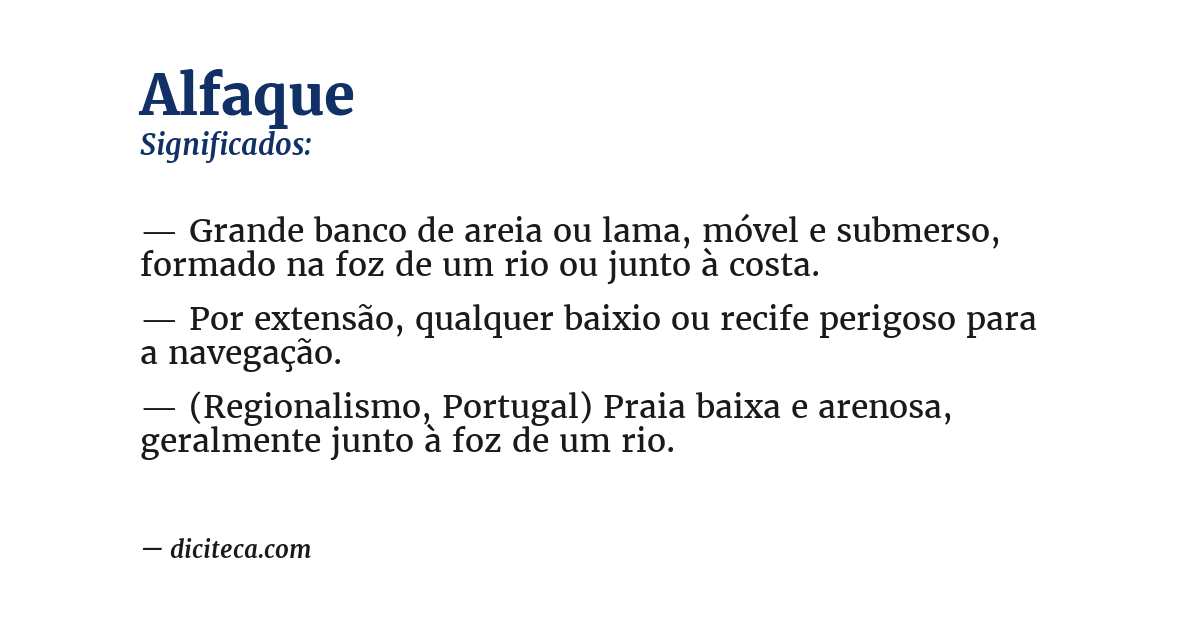 Significado de alfaque