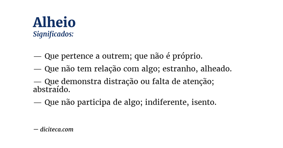 Significado de alheio