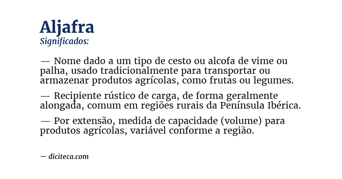 Significado de aljafra